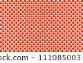 方格圖案和秋葉的紅梅色背景材料 111085003