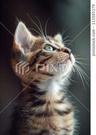 photo featuring a cute, sweet baby Bengal kitten 111085179