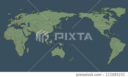 世界地圖地球BG背景圖像城市名稱國家名稱 111085231