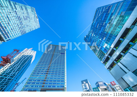 Japan's Tokyo cityscape Airplanes...Towards tomorrow...Post-coronavirus, recovery in aviation demand... Shibuya skyscrapers...toward an era of hope Japan's Tokyo cityscape Airplanes...Towards tomorrow...Post-coronavirus, recovery in aviation demand... Shibuya skyscrapers...toward an era of hope 111085332