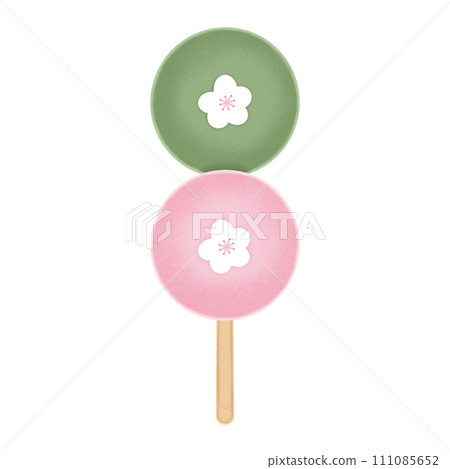 Dango Cartoon illustration Sakura Dango Isolated Colorful Dango Japanese Dessert 111085652