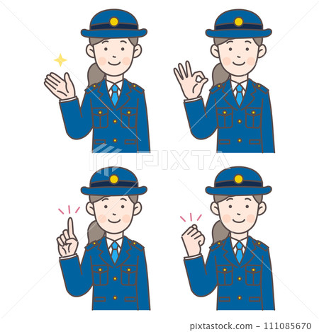 女警上半身姿勢套裝 01 女警上半身姿勢套裝 01 111085670