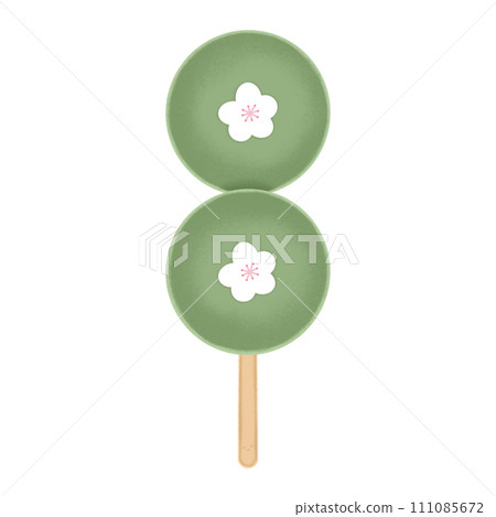 Dango Cartoon illustration Sakura Dango Isolated Colorful Dango Matcha Dango Green Dango Japanese Dessert 111085672