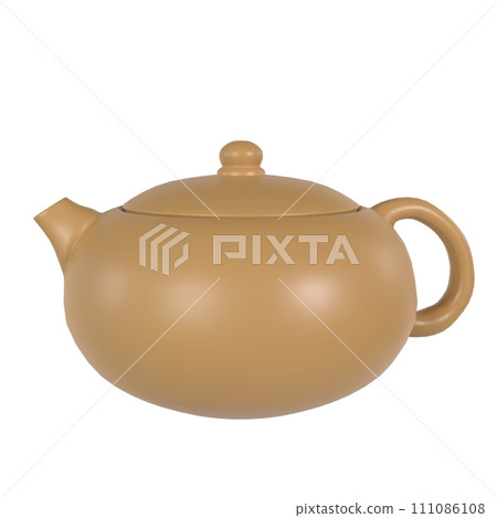 Clay Teapot isolated on white background 111086108