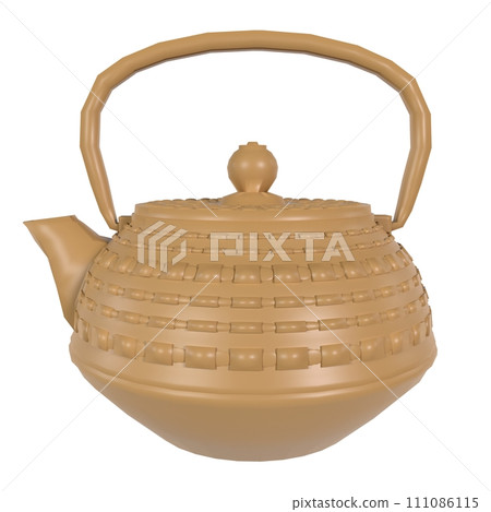 Clay Teapot isolated on white background 111086115