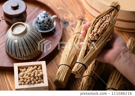 Japanese food straw natto Japanese food straw natto 111086216