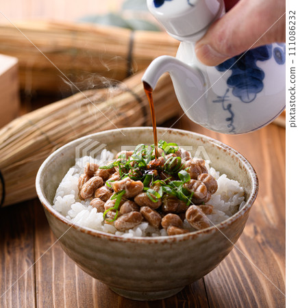 Japanese food straw natto Japanese food straw natto 111086232