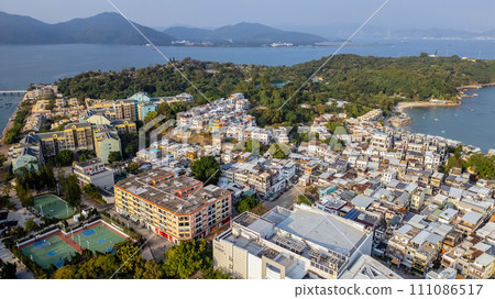 Residential Building at Peng Chau island in Hong Kong Jan 6 2024 111086517