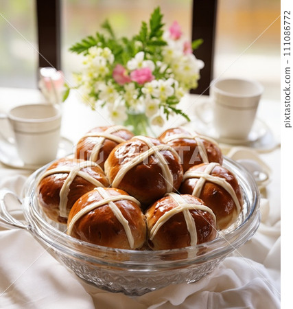 Easter baked goods, capturing the essence of festive treats 111086772