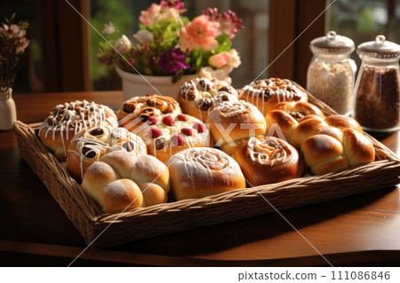Easter baked goods, capturing the essence of festive treats 111086846