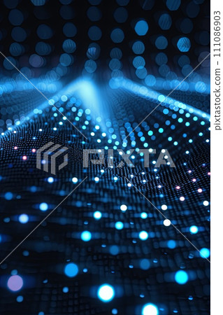 background blue dots and circles on a dark background background blue dots and circles on a dark background 111086903