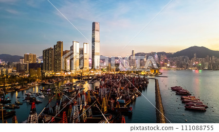 City Skyline with Harbor and Ocean View Dec 25 2023 111088755