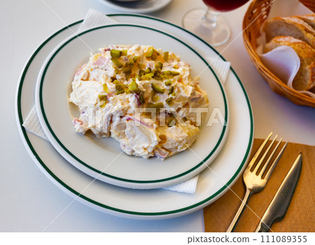 Popular salad of Spanish cuisine Ensalada alemana Popular salad of Spanish cuisine Ensalada alemana 111089355