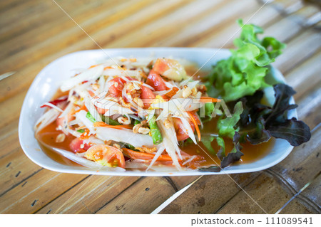 Som Tum - Spicy papaya salad Thai food,papaya salad Som Tum - Spicy papaya salad Thai food,papaya salad 111089541