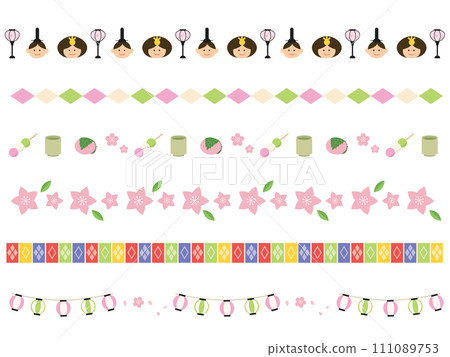 Hinamatsuri decorative border set 111089753