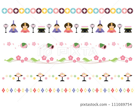 Hinamatsuri decorative border set 111089754
