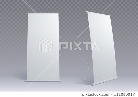 Promo white empty information roll up board. Promo white empty information roll up board. 111090017