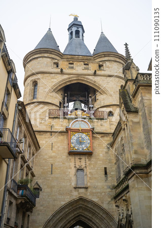 BORDEAUX, FRANCE - JANUARY 14, 2024: Porte Saint Eloi Gate, also known as Grosse Cloche, Big Bell BORDEAUX, FRANCE - JANUARY 14, 2024: Porte Saint Eloi Gate, also known as Grosse Cloche, Big Bell 111090135