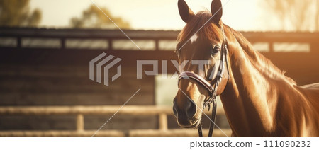 Close Up of a Horse in a Corral Close Up of a Horse in a Corral 111090232