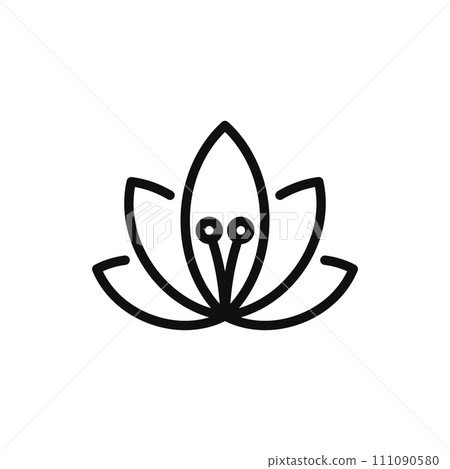 Lily Icon on White Background. Line Style Vector 111090580