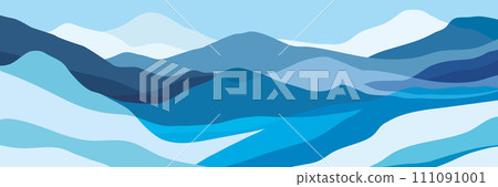 Color mountains, translucent waves, abstract glass shapes, modern background, vector design Illustration for you project Color mountains, translucent waves, abstract glass shapes, modern background, vector design Illustration for you project 111091001