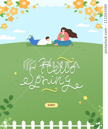 Warm Spring Illustration Template 111091090