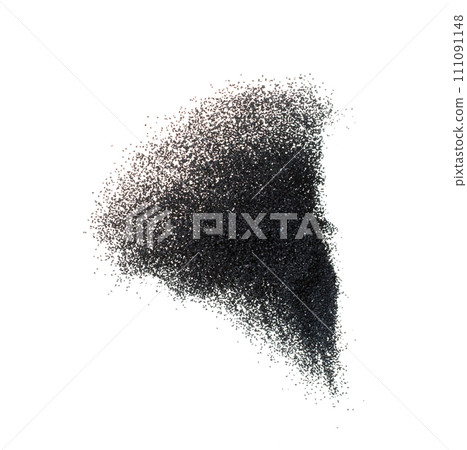 Silicon Carbide wind blow spin swirl around. Black Silicon Carbide tornado explosion fly in mid air. Fine particle circle around, White background Isolated throwing particle element object Silicon Carbide wind blow spin swirl around. Black Silicon Carbide tornado explosion fly in mid air. Fine particle circle around, White background Isolated throwing particle element object 111091148