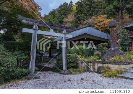 Kokeshi mound and autumn leaves at Risshakuji Temple, commonly known as Yamadera, in Yamagata City, Yamagata Prefecture, Japan Kokeshi mound and autumn leaves at Risshakuji Temple, commonly known as Yamadera, in Yamagata City, Yamagata Prefecture, Japan 111091510