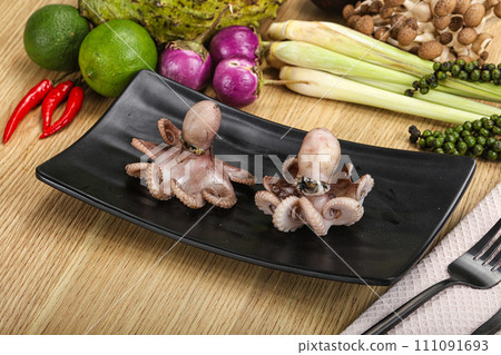 Delicous luxury seafood - boiled octopus Delicous luxury seafood - boiled octopus 111091693