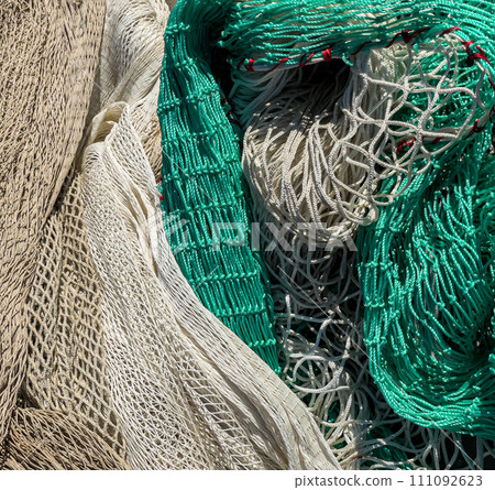 Old fishing net close-up. Old fishing net close-up. 111092623
