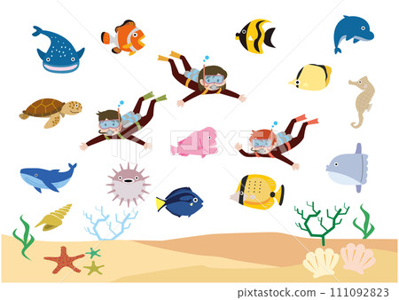 Sea creatures set 111092823