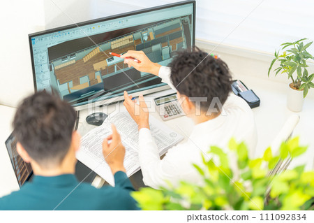 3D CAD 3D 3DCG 建築設計房屋室內2人 111092834