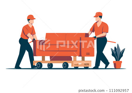 Movers transporting sofas 111092957