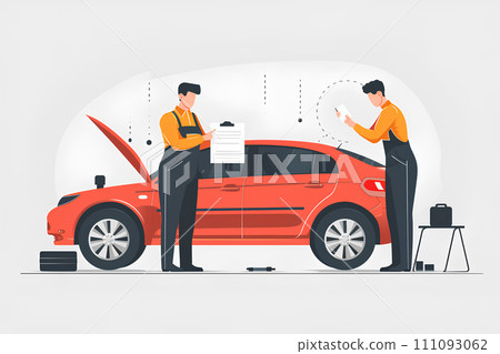 檢查汽車的汽車機械師 檢查汽車的汽車機械師 111093062