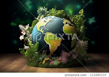 Eco image (Earth covered in green) 111093137