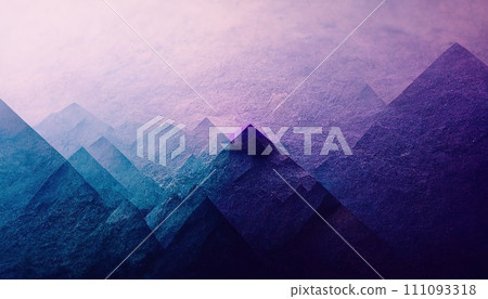 Blue purple grunge textured retro geometric shapes, AI generated 111093318