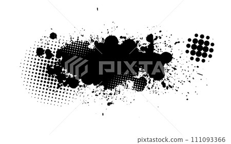 Abstract black blot object. hand drawing. Not AI, Vector illustration 111093366