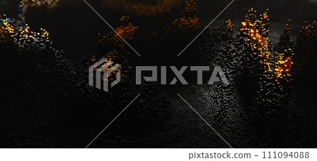 Abstract black cubic landscape technology background. Technology concept Abstract black cubic landscape technology background. Technology concept 111094088