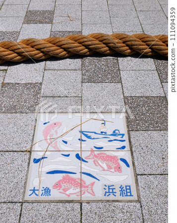 Yobuko, Otsunahiki Street, cute tiles decorating the road Yobuko, Otsunahiki Street, cute tiles decorating the road 111094359