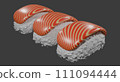 3d rendering illustration of sushi salmon 111094444