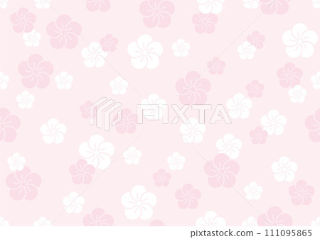 Japanese pattern of plum blossoms that is seamless both vertically and horizontally Japanese pattern of plum blossoms that is seamless both vertically and horizontally 111095865