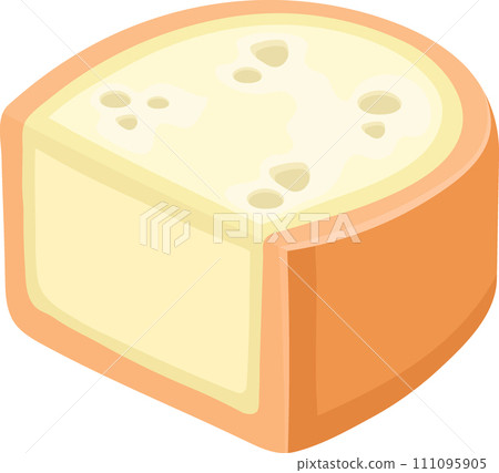 flat illustration icon symbol, sliced mozzarella cheese with a delicious soft texture 111095905