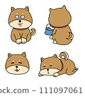 Hand-drawn style illustration of a cute dog 111097061