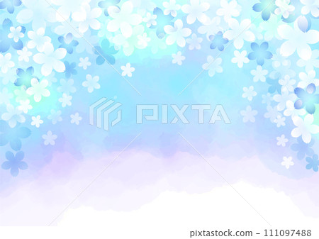 Spring cherry blossom blue image background 111097488