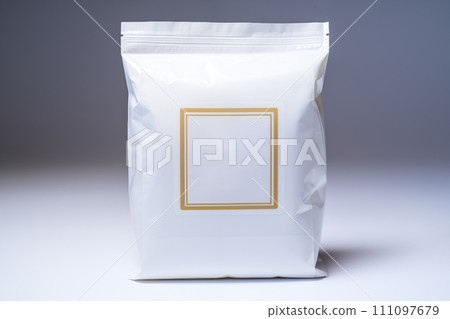 White packaging for coffee, tea, sugar, salt and other products. Front view, mock up 111097679