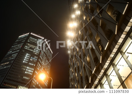 Hankyu Twin Towers at night 111097830