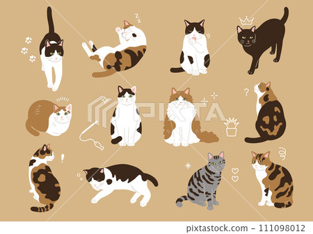 簡單可愛的貓咪插畫集 111098012