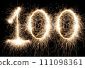 Sparkling numbers on a dark background 111098361