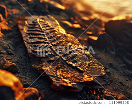 AI-generated content. Imagination of a fossil in Mars 111099398