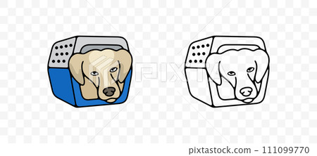 Dog carrier, dog, animal and pet, graphic design. Doggy and pawl, puppy, nature, veterinary and cynology, vector design and illustration 111099770